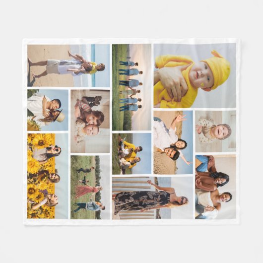 Creëer Uw eigen 12 fotocollage Fleece Deken (Voorkant (Horizontaal))