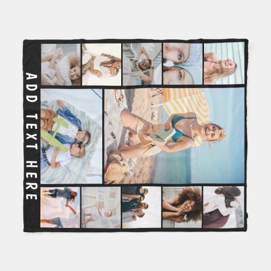 Creëer Uw eigen 12 fotocollage Fleece Deken (Voorkant (Horizontaal))