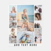 Creëer Uw eigen 12 fotocollage Fleece Deken (Voorkant)