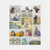 Creëer Uw eigen 12 fotocollage Fleece Deken (Voorkant)