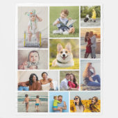 Creëer Uw eigen 12 fotocollage Fleece Deken (Voorkant)