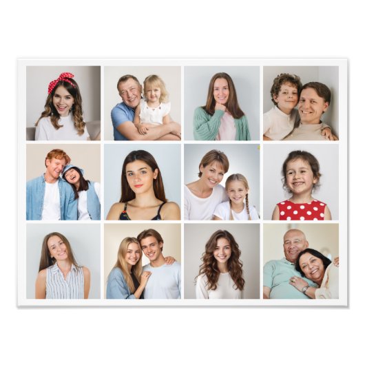 Creëer Uw eigen 12 Fotocollage Fotouitbreiding Foto Afdruk (Voorkant)