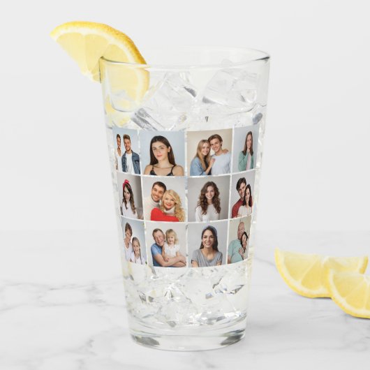Creëer Uw eigen 12 fotocollage Glas (Voorkant ijs)
