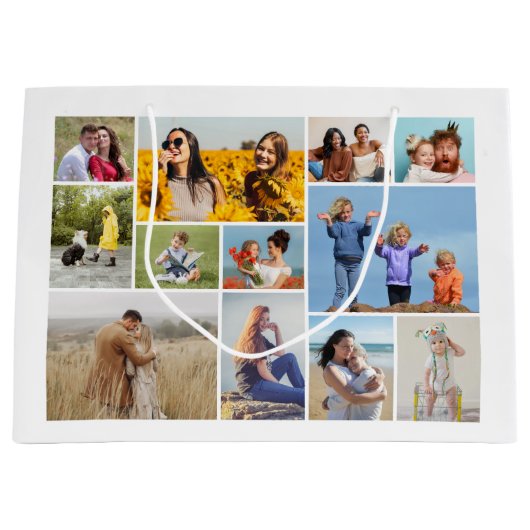 Creëer Uw eigen 12 fotocollage Groot Cadeauzakje (Voorkant)