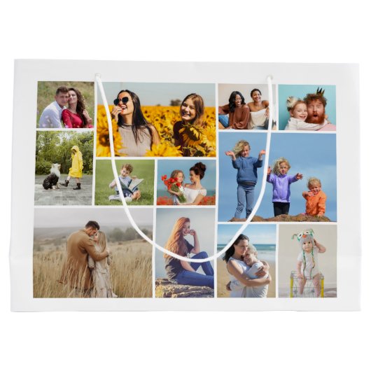 Creëer Uw eigen 12 fotocollage Groot Cadeauzakje (Achterkant)
