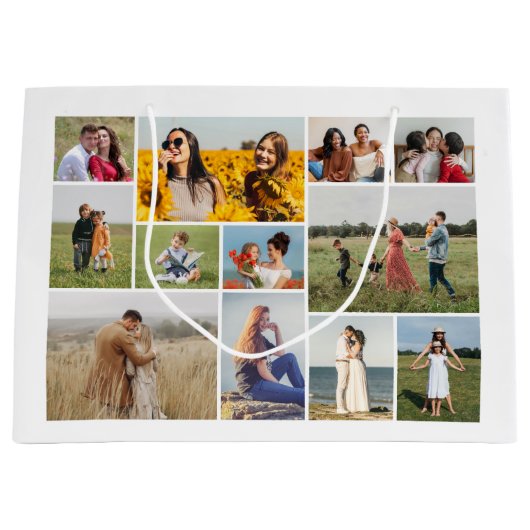 Creëer Uw eigen 12 fotocollage Groot Cadeauzakje (Voorkant)