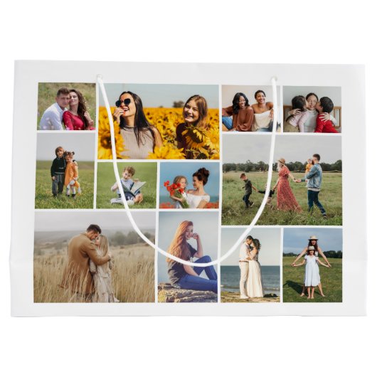 Creëer Uw eigen 12 fotocollage Groot Cadeauzakje (Achterkant)