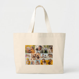 Creëer Uw eigen 12 fotocollage Grote Tote Bag