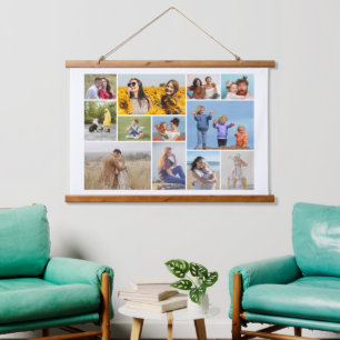 Creëer Uw eigen 12 fotocollage Hangend Wandkleed