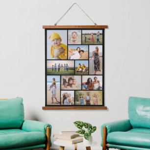 Creëer Uw eigen 12 fotocollage Hangend Wandkleed