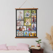 Creëer Uw eigen 12 fotocollage Hangend Wandkleed (Slaapkamer)
