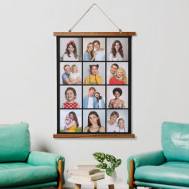 Creëer Uw eigen 12 fotocollage Hangend Wandkleed