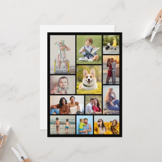 Creëer Uw eigen 12 fotocollage Kaart (Voorkant / Achterkant in situ)