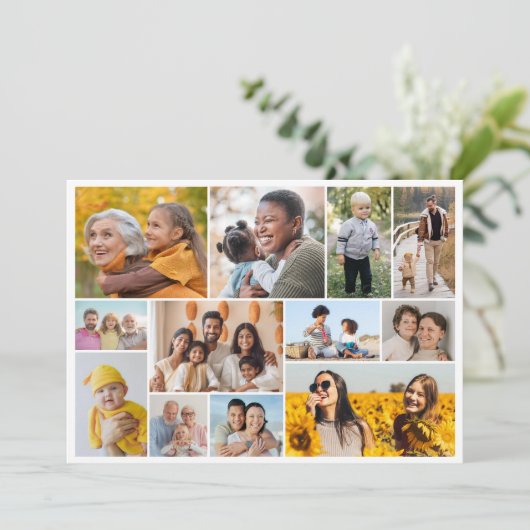Creëer Uw eigen 12 fotocollage Kaart (Staand voorkant)
