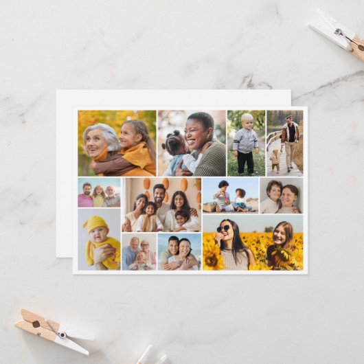 Creëer Uw eigen 12 fotocollage Kaart (Voorkant / Achterkant in situ)