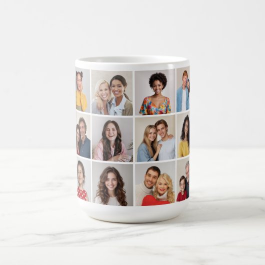 Creëer Uw eigen 12 fotocollage Koffiemok (Center)