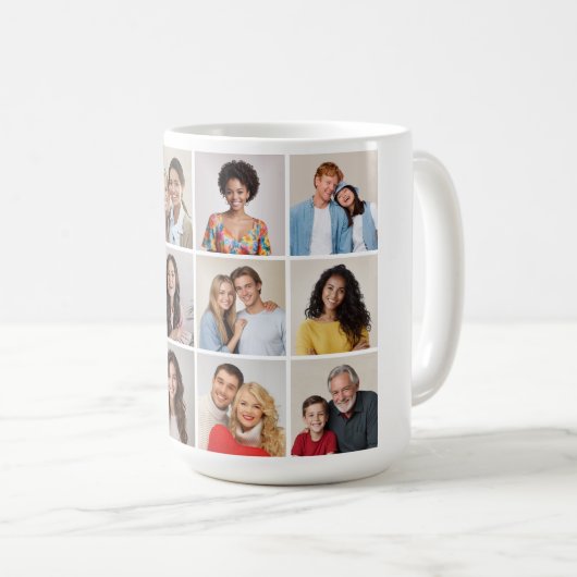 Creëer Uw eigen 12 fotocollage Koffiemok (Voorkant rechts)