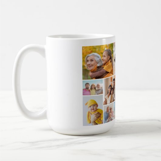 Creëer Uw eigen 12 fotocollage Koffiemok (Links)