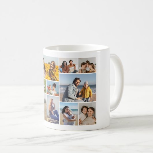 Creëer Uw eigen 12 fotocollage Koffiemok (Voorkant rechts)