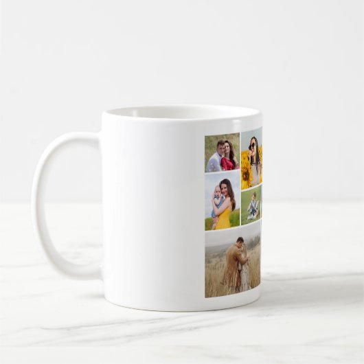Creëer Uw eigen 12 fotocollage Koffiemok (Links)