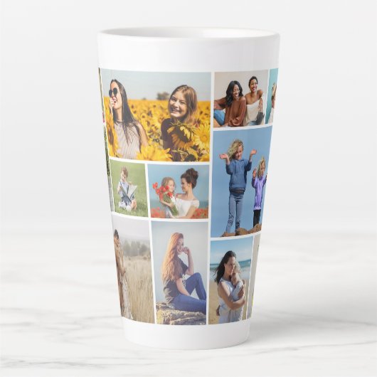 Creëer Uw eigen 12 fotocollage Latte Mok (Voorkant)