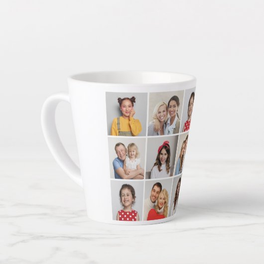 Creëer Uw eigen 12 fotocollage Latte Mok (Linkerhoek)