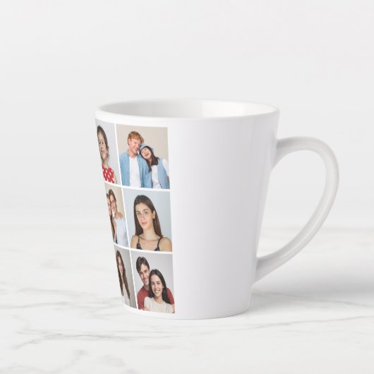Creëer Uw eigen 12 fotocollage Latte Mok (Rechts)