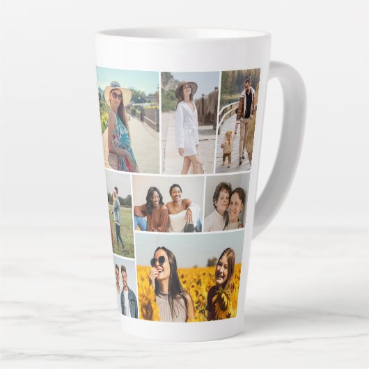 Creëer Uw eigen 12 fotocollage Latte Mok (Rechterhoek)