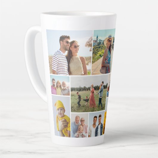 Creëer Uw eigen 12 fotocollage Latte Mok (Linkerhoek)