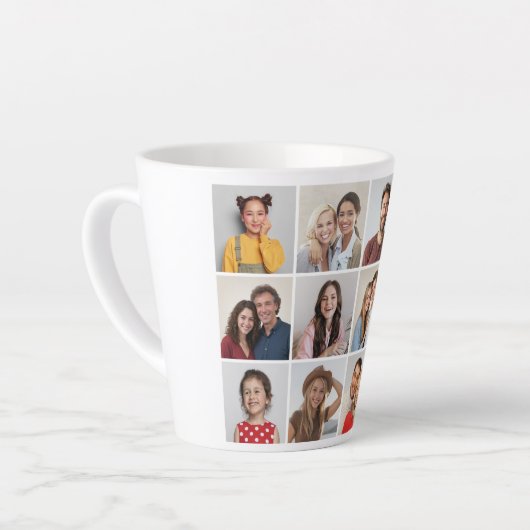 Creëer Uw eigen 12 fotocollage Latte Mok (Linkerhoek)