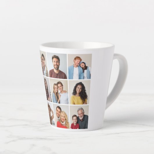 Creëer Uw eigen 12 fotocollage Latte Mok (Rechterhoek)