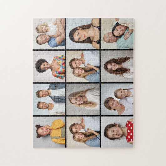 Creëer Uw eigen 12 fotocollage Legpuzzel (Verticaal)