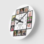 Creëer Uw eigen 12 Fotocollage Lijst familie Ronde Klok (Hoek)