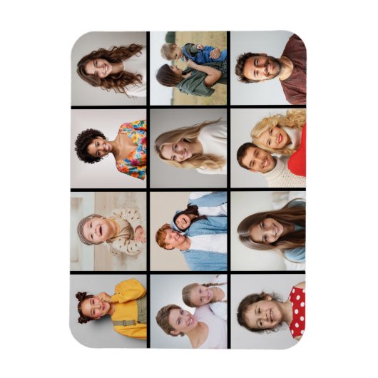 Creëer Uw eigen 12 fotocollage Magneet (Verticaal)