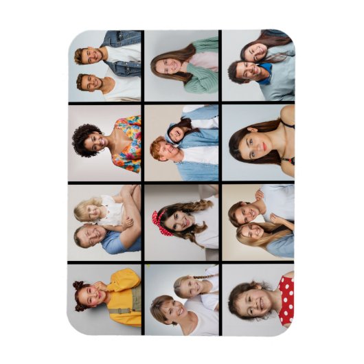Creëer Uw eigen 12 fotocollage Magneet (Verticaal)