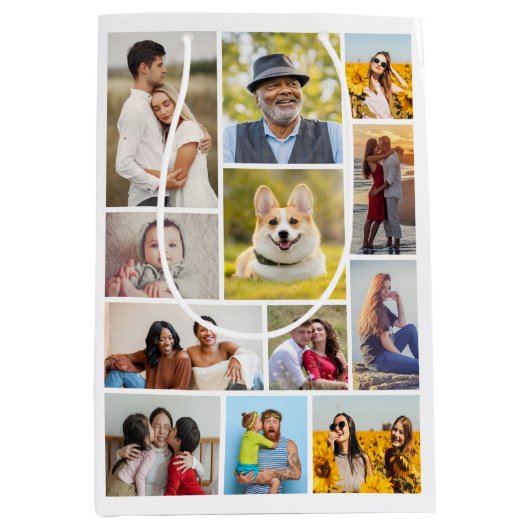 Creëer Uw eigen 12 fotocollage Medium Cadeauzakje (Voorkant)