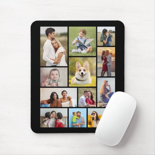 Creëer Uw eigen 12 fotocollage Muismat (Met muis)