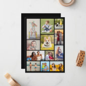 Creëer Uw eigen 12 fotocollage Notitiekaartje (Voorkant / Achterkant in situ)