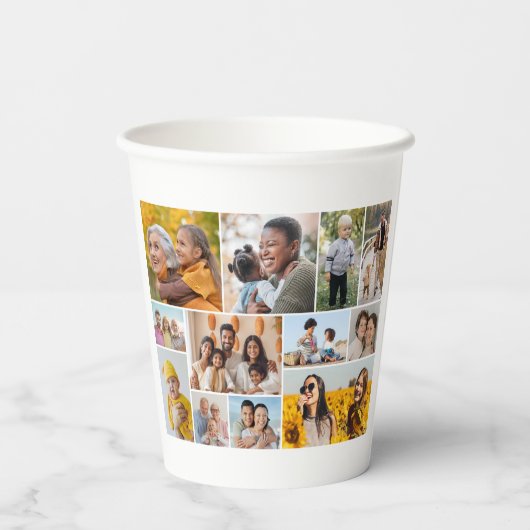 Creëer Uw eigen 12 fotocollage Papieren Bekers (Achterkant)