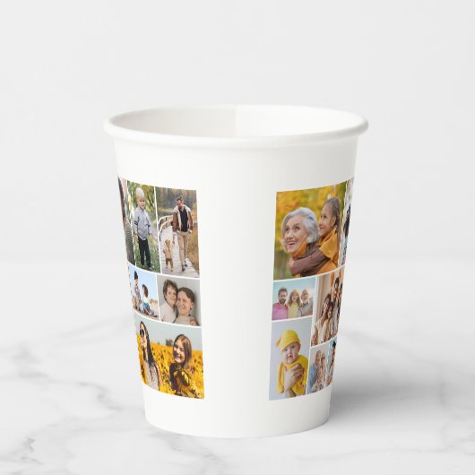 Creëer Uw eigen 12 fotocollage Papieren Bekers (Links)