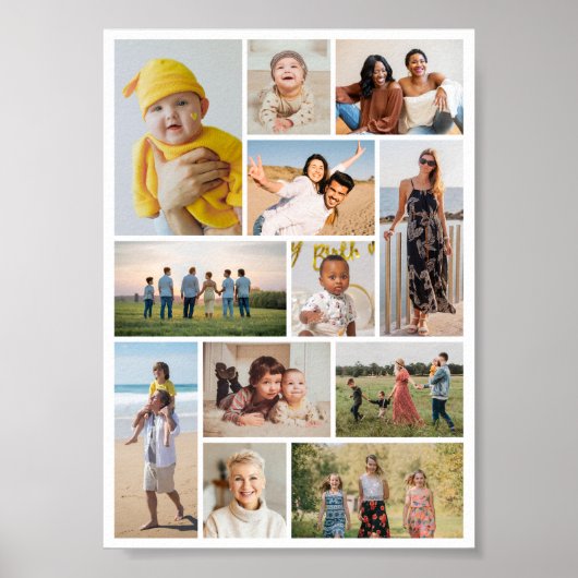 Creëer Uw eigen 12 fotocollage Poster (Voorkant)