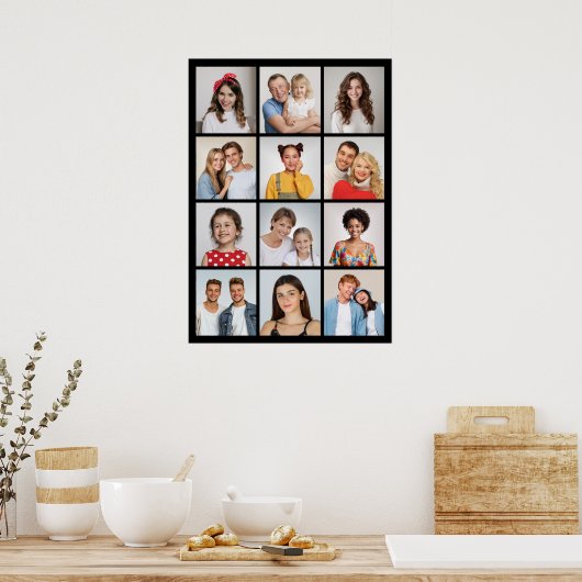 Creëer Uw eigen 12 fotocollage Poster (Keuken)