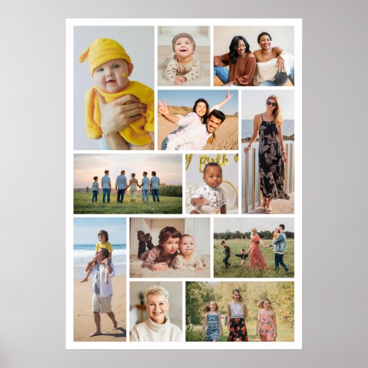 Creëer Uw eigen 12 fotocollage Poster (Voorkant)