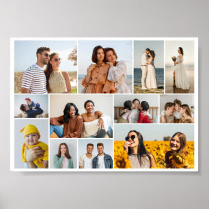 Creëer Uw eigen 12 fotocollage Poster