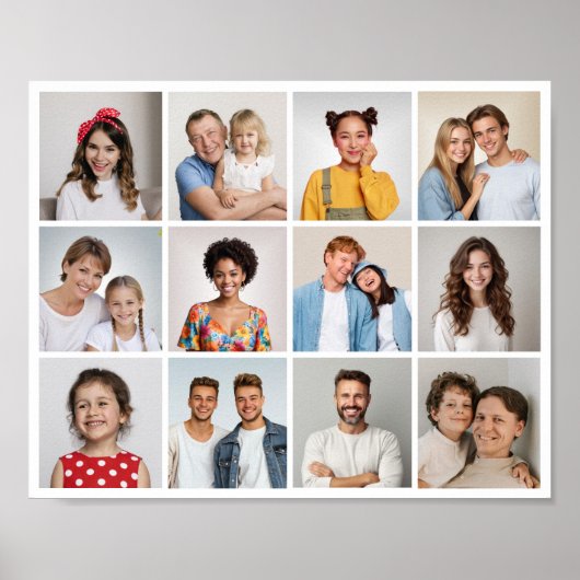 Creëer Uw eigen 12 fotocollage Poster (Voorkant)