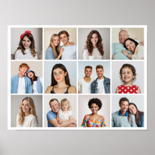 Creëer Uw eigen 12 fotocollage Poster