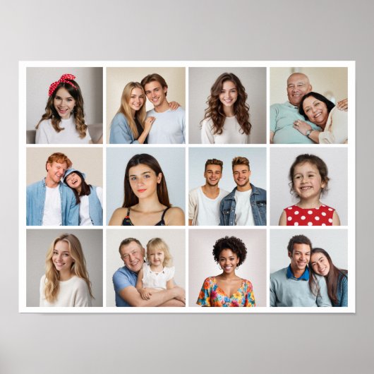 Creëer Uw eigen 12 fotocollage Poster (Voorkant)