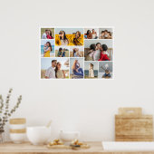Creëer Uw eigen 12 fotocollage Poster (Keuken)