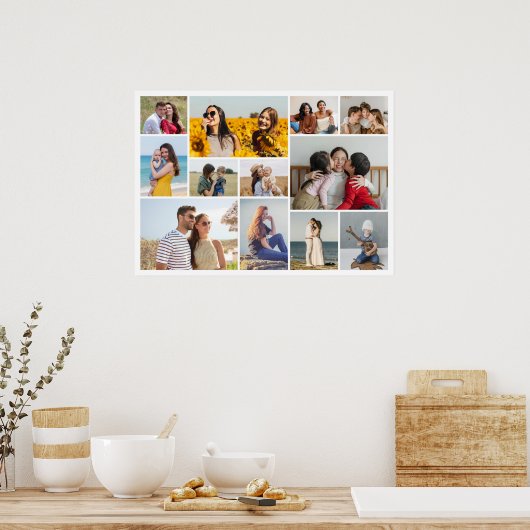 Creëer Uw eigen 12 fotocollage Poster (Keuken)