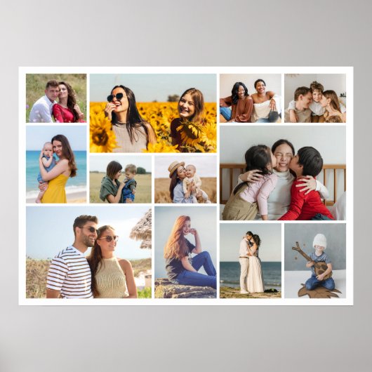 Creëer Uw eigen 12 fotocollage Poster (Voorkant)